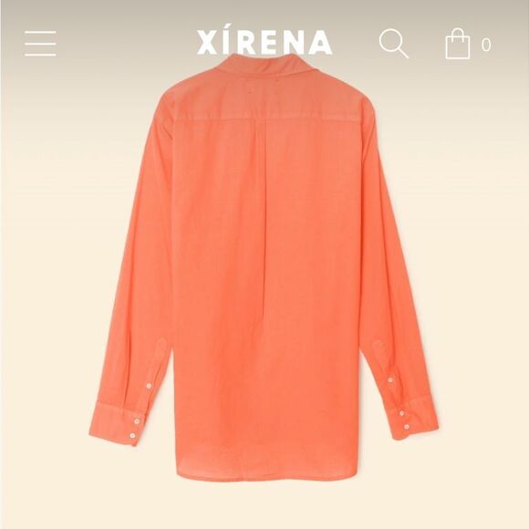 Xirena Sugar Poppy Beau 100% Cotton long sleeve button up made in the USA Shirt - Picture 10 of 13
